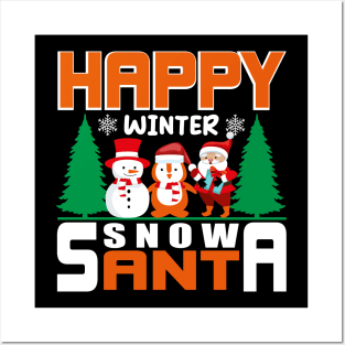 Snow Santa T - Shirt Design Posters and Art